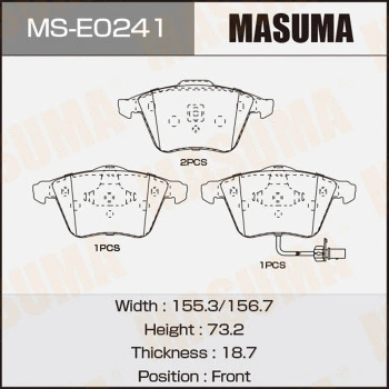 Jeu de mâchoires de frein MASUMA MS-E0241
