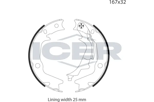 Jeu de mâchoires de frein, frein de stationnement ICER 79PB4047 C