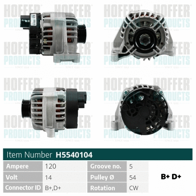 Alternateur HOFFER H5540104