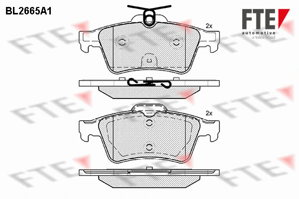Kit de plaquettes de frein, frein à disque FTE 9010903
