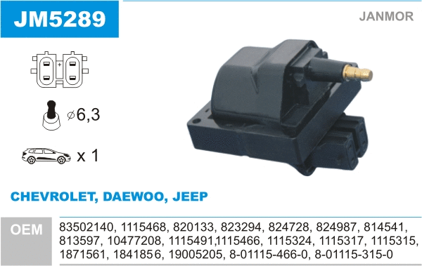 Bobine d'allumage JANMOR JM5289