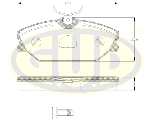 Kit de plaquettes de frein, frein à disque G.U.D. GBP880120