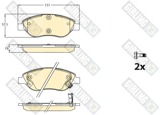 Kit de plaquettes de frein, frein à disque GIRLING 6122288