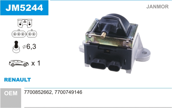 Bobine d'allumage JANMOR JM5244