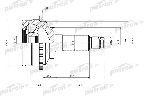 Jeu de joints, arbre de transmission PATRON PCV2072