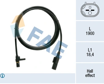 Capteur, vitesse de roue FAE 78526