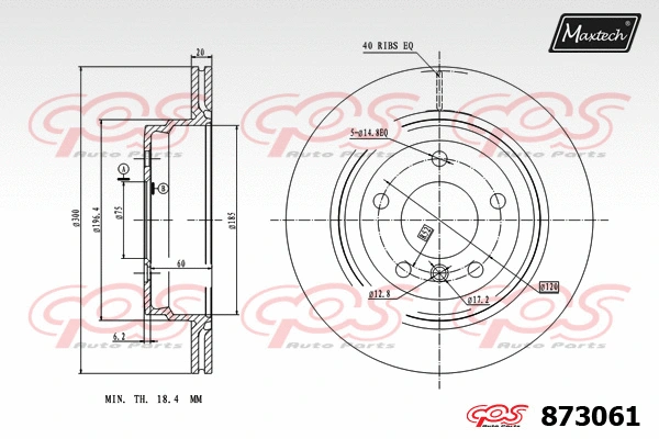 Disque de frein MAXTECH 873061