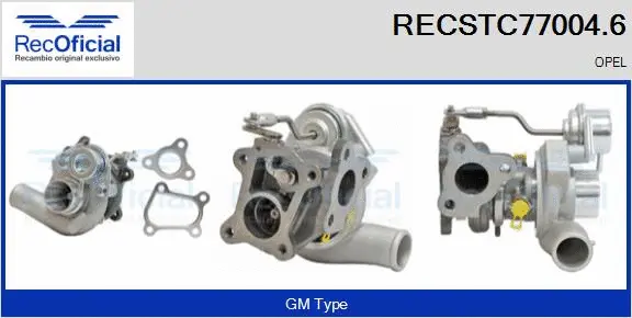 Turbocompresseur, suralimentation RECOFICIAL RECSTC77004.6