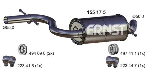 Silencieux central ERNST 155175