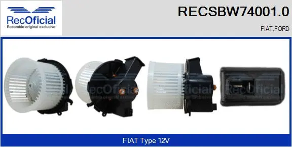 Pulseur d'air habitacle RECOFICIAL RECSBW74001.0
