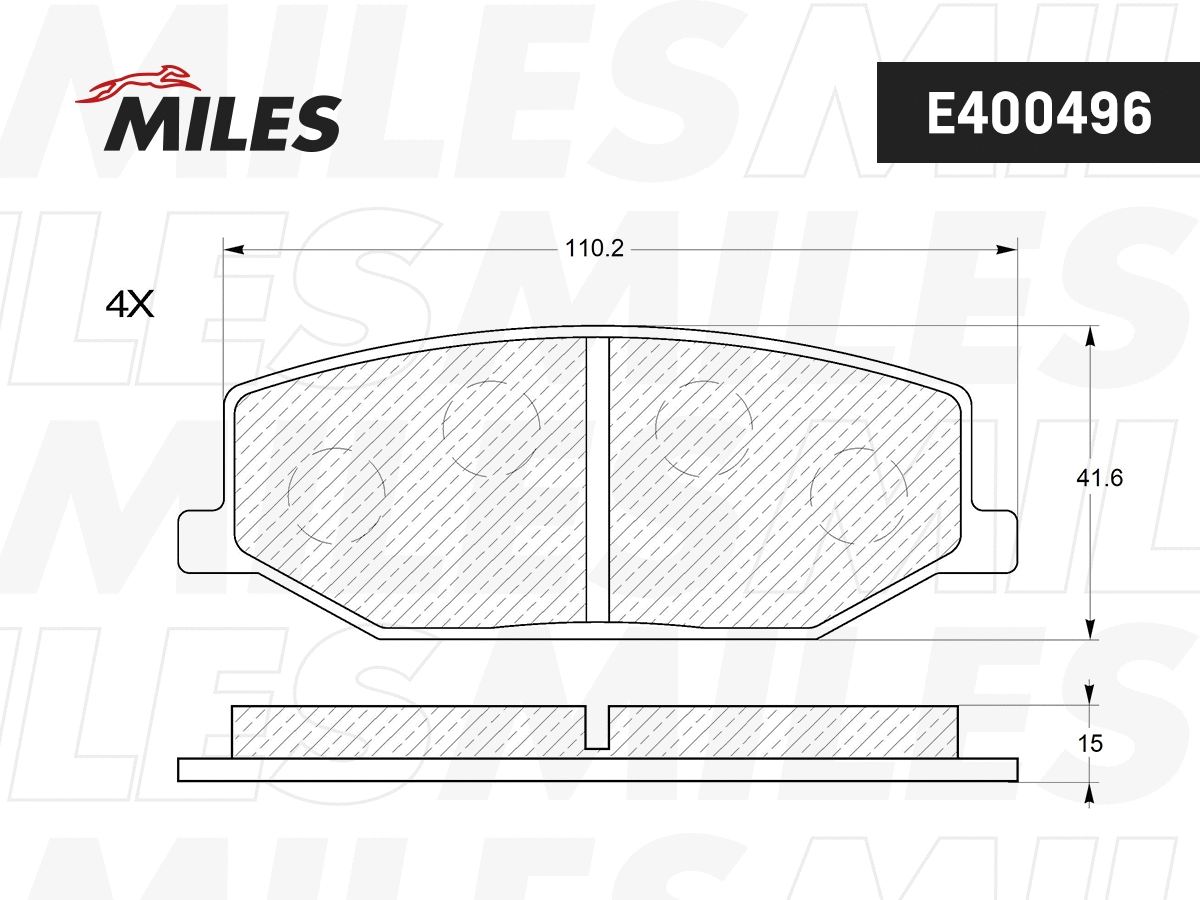 Kit de plaquettes de frein, frein à disque MILES E400496