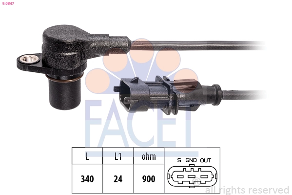 Capteur d'angle, vilebrequin FACET 9.0847