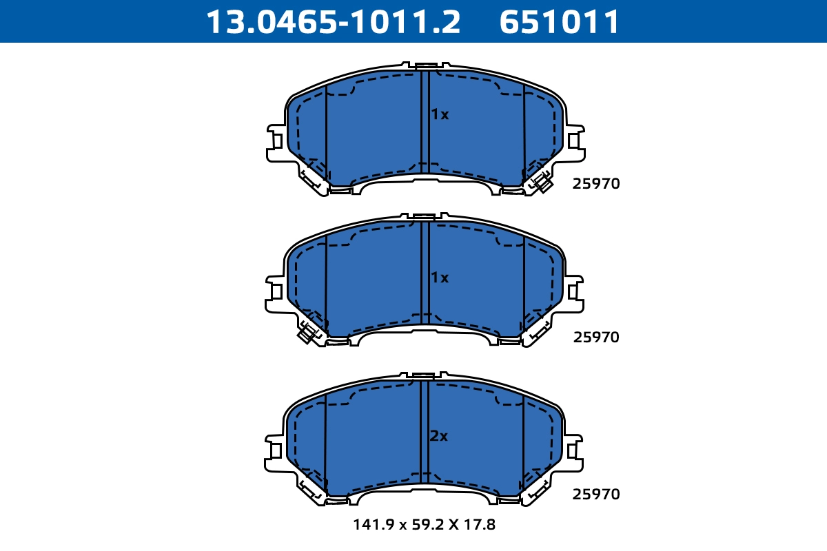 Kit de plaquettes de frein, frein à disque ATE-APAC 13.0465-1011.2