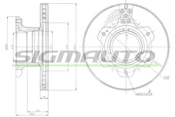 Disque de frein SIGMAUTO DB0209V