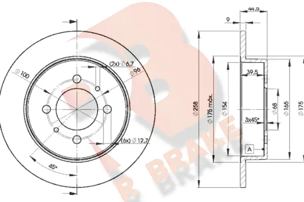 Disque de frein R BRAKE 78RBD25401