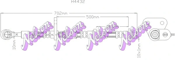 Flexible de frein KAWE H4432