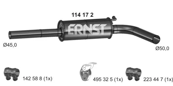 Silencieux central ERNST 114172