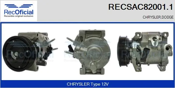 Compresseur, climatisation RECOFICIAL RECSAC82001.1