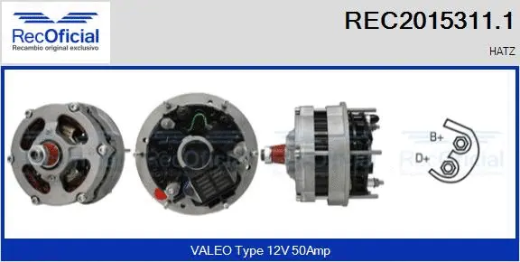 Alternateur RECOFICIAL REC2015311.1
