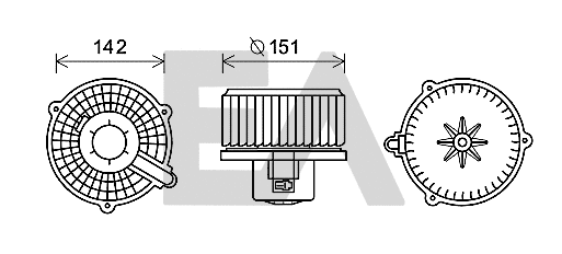 Moteur électrique, pulseur d'air habitacle EACLIMA 42A28008