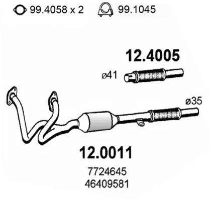Tuyau d'échappement ASSO 12.4005