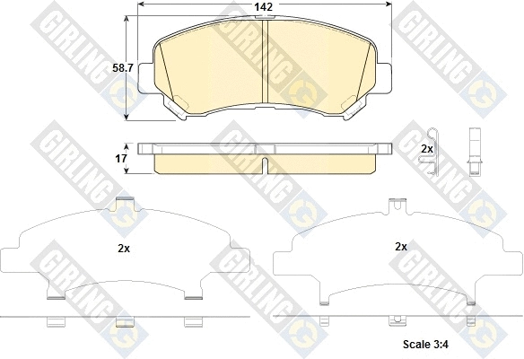 Kit de plaquettes de frein, frein à disque GIRLING 6135219