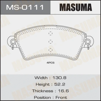 Jeu de mâchoires de frein MASUMA MS-0111