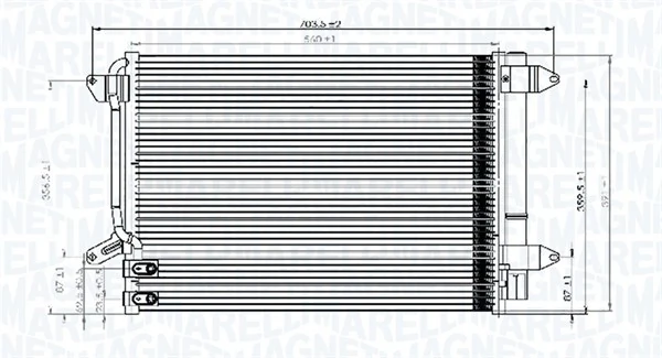 Condenseur, climatisation MAGNETI MARELLI 350203845000
