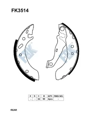 Jeu de mâchoires de frein FBK FK3514