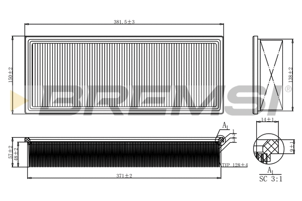 Filtre à air BREMSI FA2123