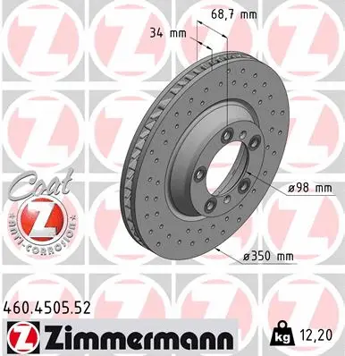 Disque de frein ZIMMERMANN 460.4505.52