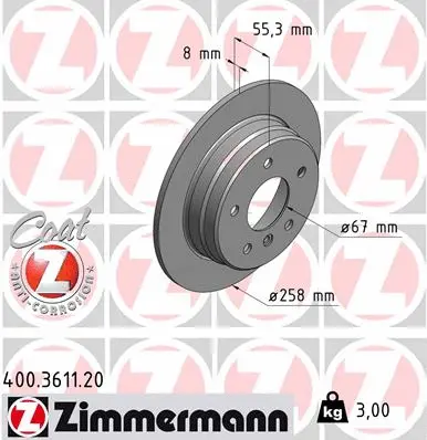 Disque de frein ZIMMERMANN 400.3611.20