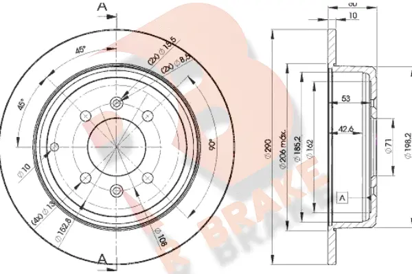 Disque de frein R BRAKE 78RBD24250