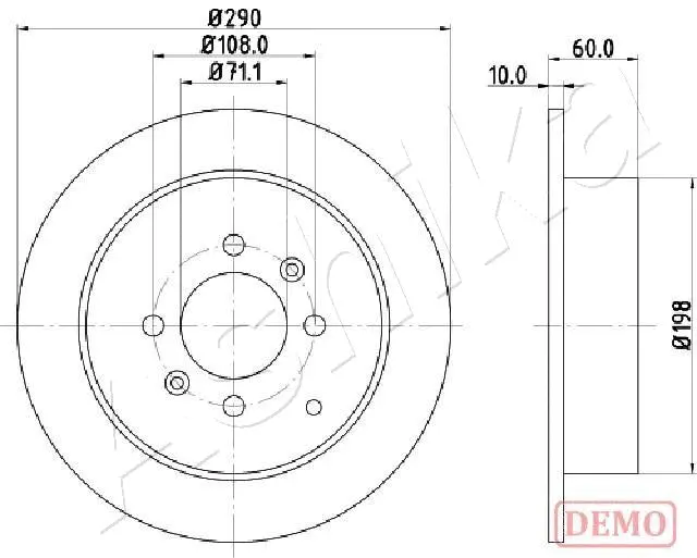 Disque de frein ASHIKA 61-00-0616C