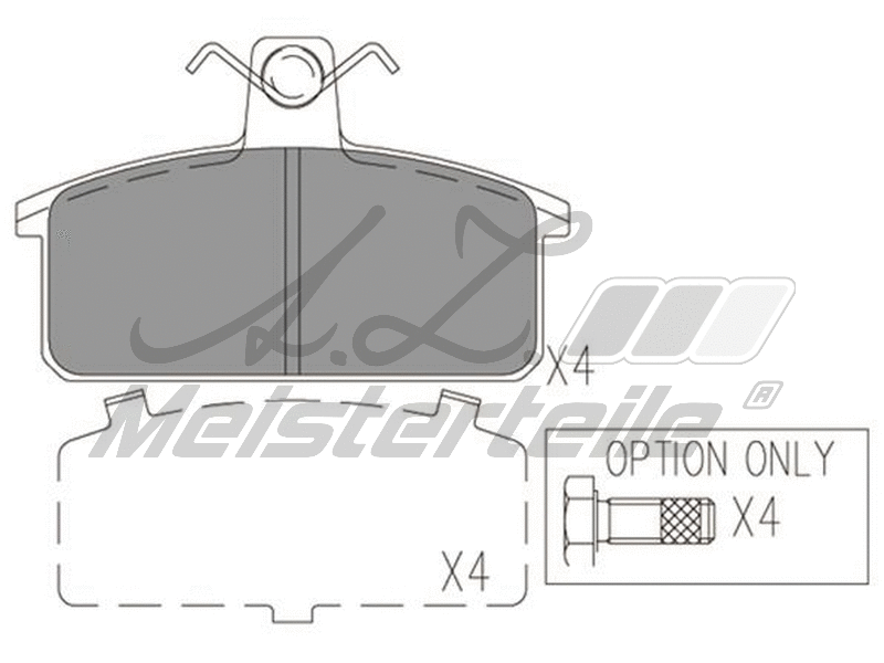 Kit de plaquettes de frein, frein à disque A.Z. Meisterteile AZMT-44-022-1537