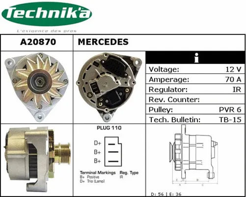 Alternateur Technika A20870