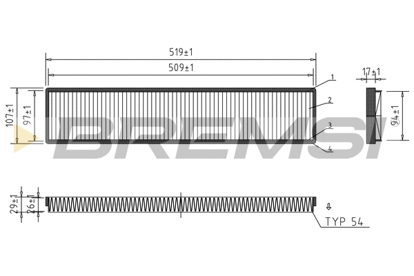 Filtre, air de l'habitacle BREMSI FC1535C
