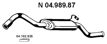 Silencieux arrière EBERSPÄCHER 04.989.87