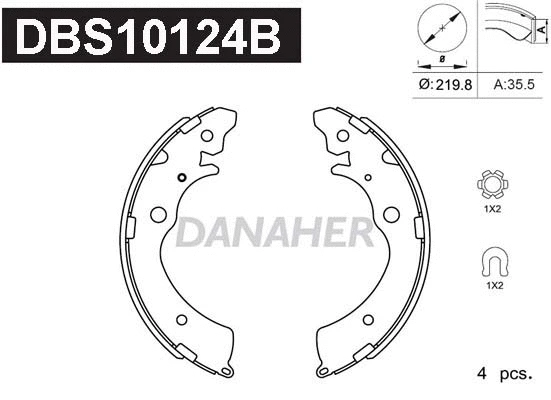 Jeu de mâchoires de frein DANAHER DBS10124B
