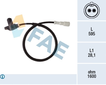 Capteur, vitesse de roue FAE 78400
