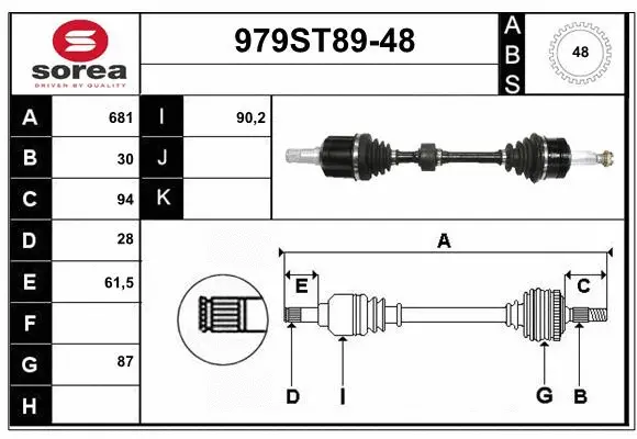 Arbre de transmission STARTCAR 979ST89-48
