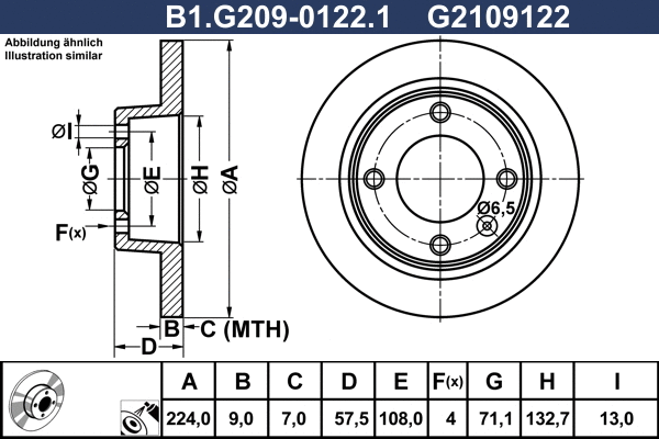Disque de frein GALFER B1.G209-0122.1