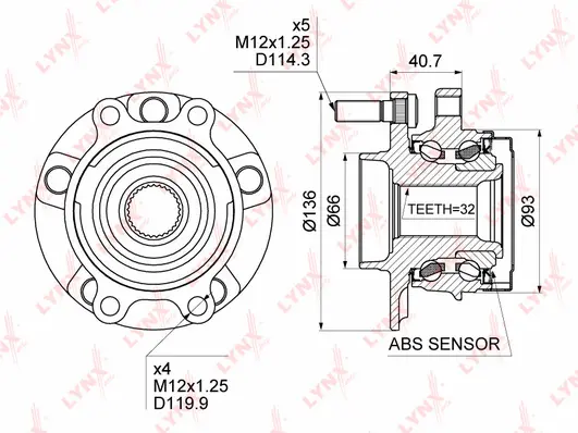 Kit de roulements de roue LYNXAUTO WH-1473
