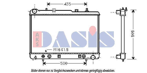 Radiateur, refroidissement du moteur AKS DASIS 510012N