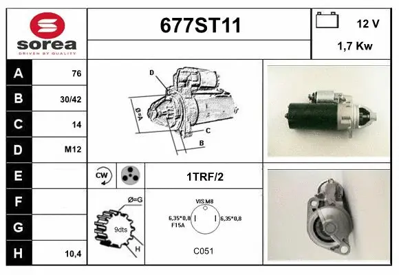 Démarreur STARTCAR 677ST11