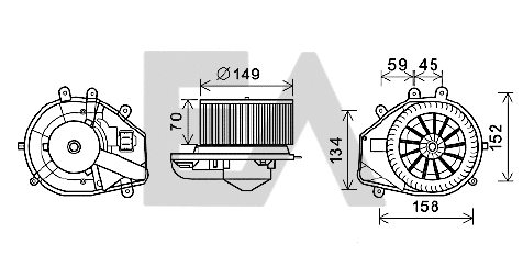 Moteur électrique, pulseur d'air habitacle EACLIMA 42A77009