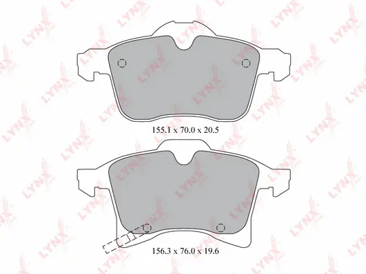 Kit de plaquettes de frein, frein à disque LYNXAUTO BD-5908