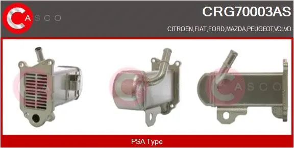Radiateur, réaspiration des gaz d'échappement CASCO CRG70003AS