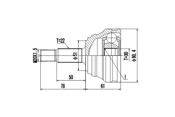 Jeu de joints, arbre de transmission DYNAMATRIX DCV803032