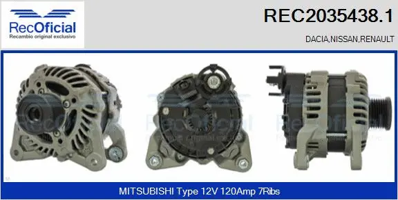 Alternateur RECOFICIAL REC2035438.1
